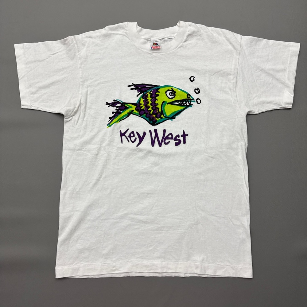 Vintage 90s Key West Florida Tropical Fish T Shirt